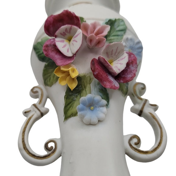 Capodimonte Style Floral Porcelain Vase 5" - Picture 10 of 10